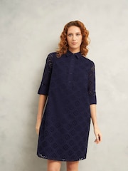 Hobbs Blue 100% Cotton Marcia Dress - Image 1 of 4