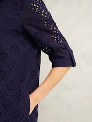 Hobbs Blue 100% Cotton Marcia Dress - Image 3 of 4