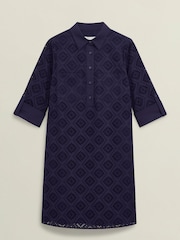 Hobbs Blue 100% Cotton Marcia Dress - Image 4 of 4