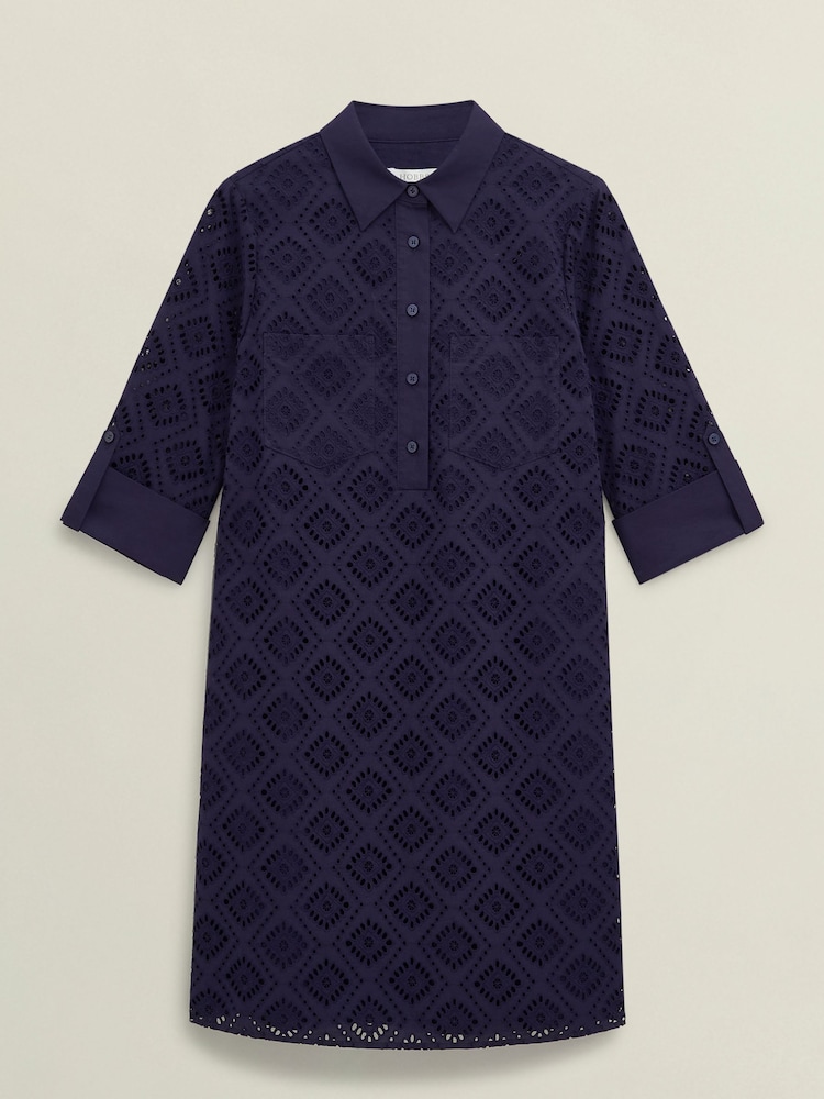 Hobbs Blue 100% Cotton Marcia Dress - Image 4 of 4