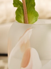 서리가 내린 듯한 색종이 조각이 박힌 유리 캔들 홀더 - 4의 이미지 3