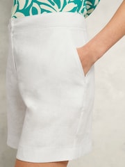 Hobbs White 100% Linen Chelsea Shorts - Image 3 of 4