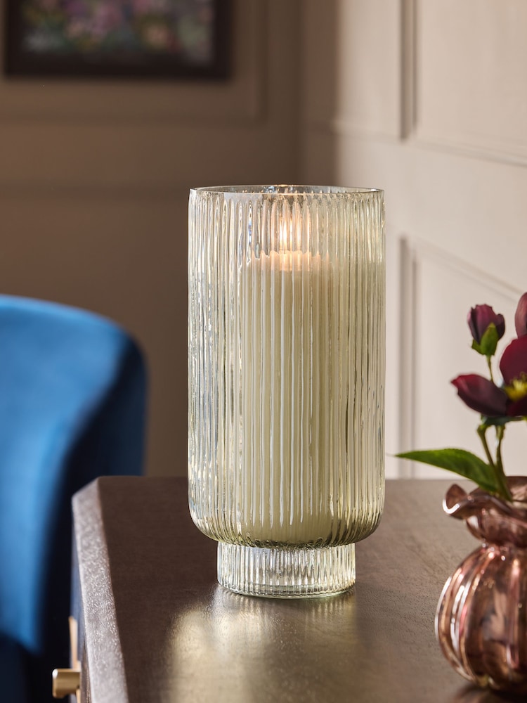 Hurricane kaarshouder met geribbeld glas - Afbeelding 1 van 5