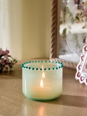 Multi Glass Bobble Rim Candle Holder - Image 2 of 4