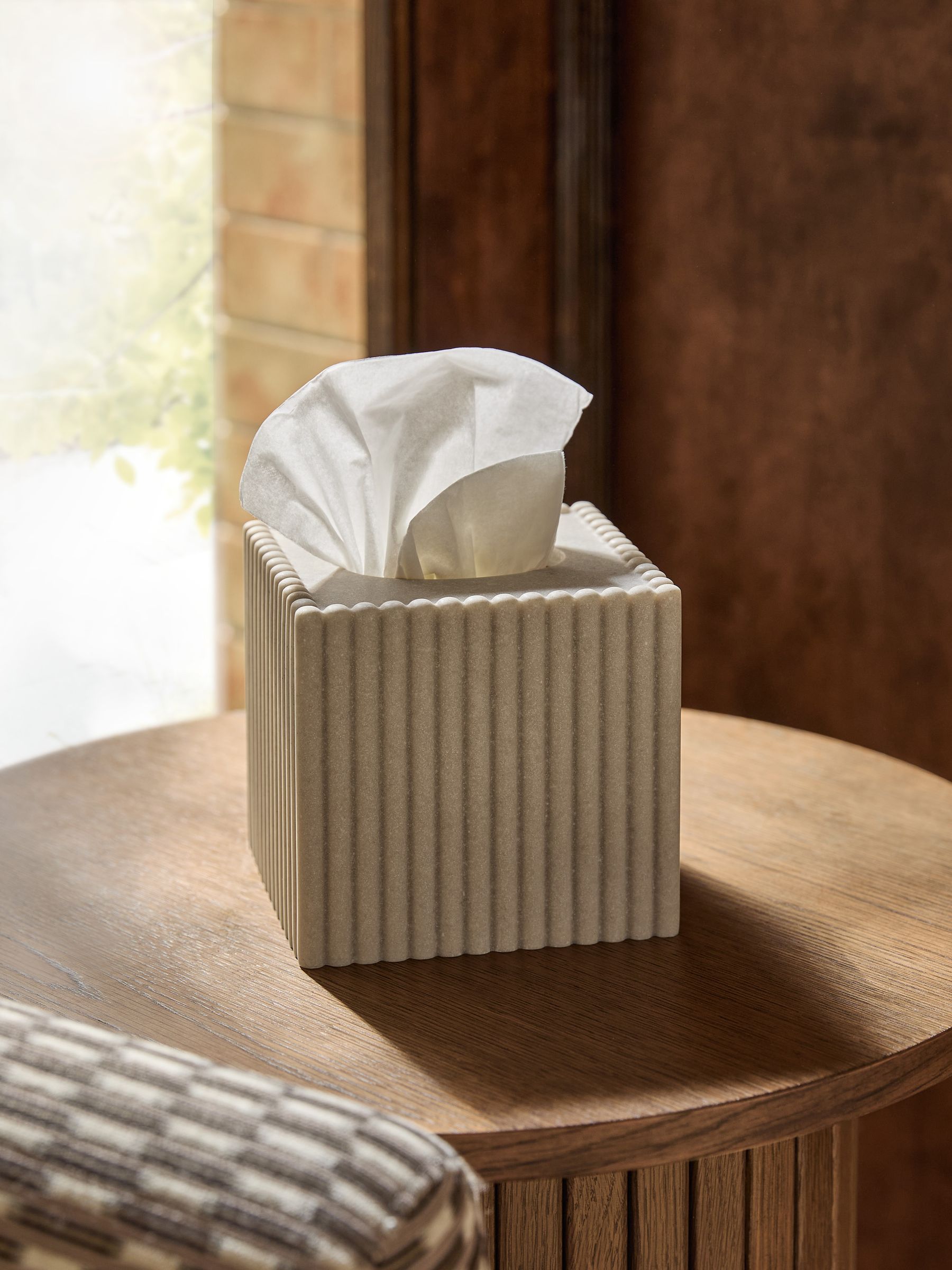 Buy Natural Myla Ribbed Tissue Box from Next USA