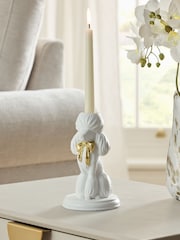White Poodle Ceramic Taper Candle Holder - Image 1 of 4