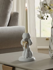 White Poodle Ceramic Taper Candle Holder - Image 2 of 4