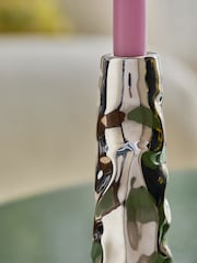 Chrome Ceramic Taper Candle Holder - Image 3 of 4