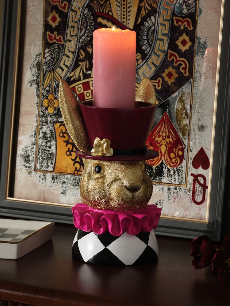 Multi Hare Head Pillar Candle Holder - Image 2 of 4