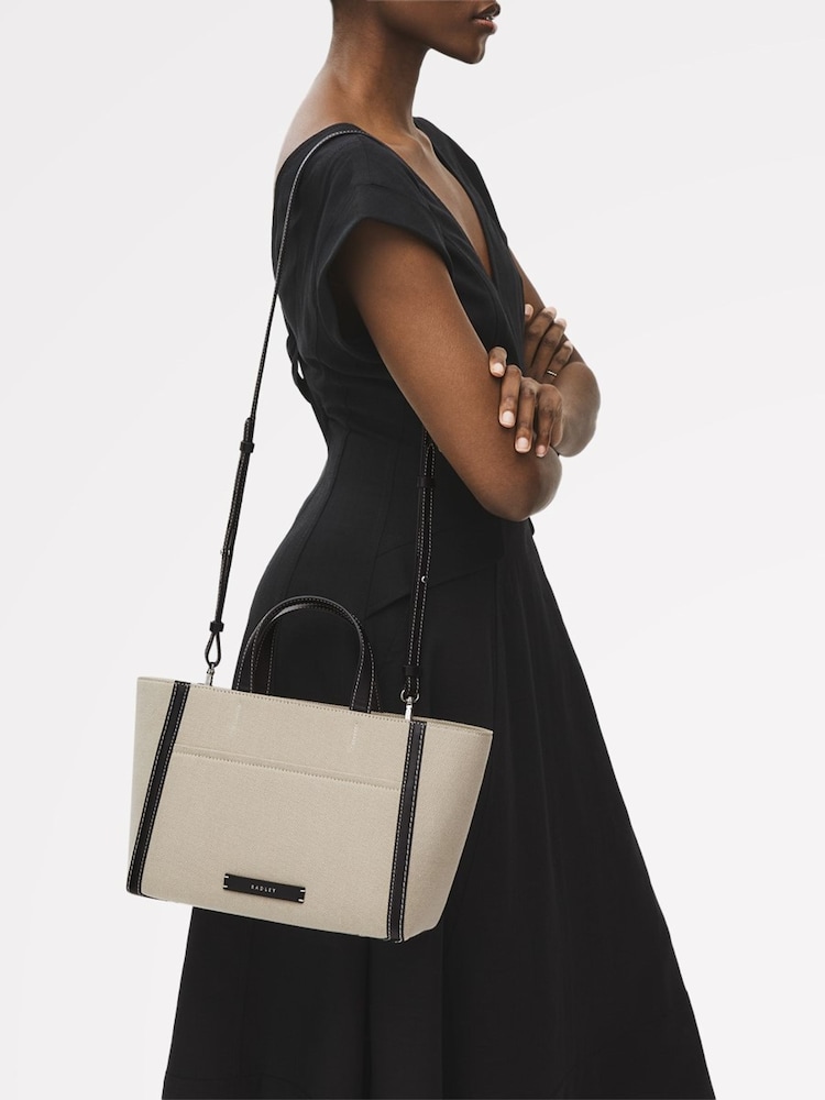 Radley Medium Oak Street Canvas Zip-Top Grab Brown Bag - Image 6 of 6 Radley Medium Oak Street Canvas Zip-Top Grab Brown Bag - Image 6 of 6
