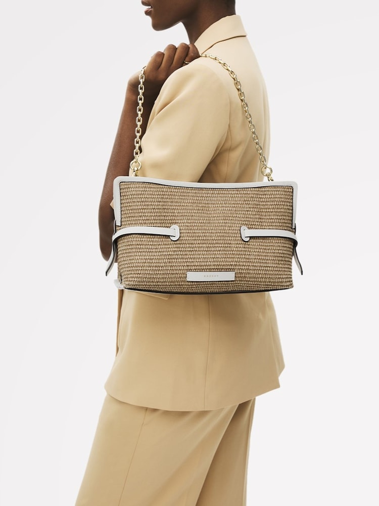 Radley Medium Fleet Street Raffia Open Top Clutch Brown Bag - Image 1 of 4