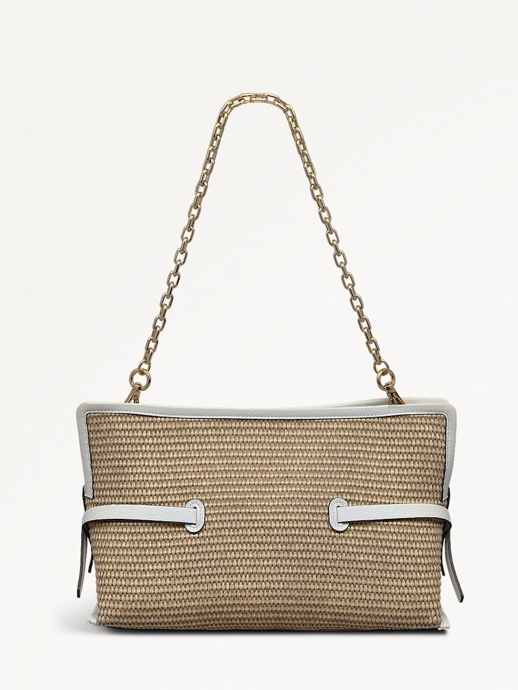 Radley Medium Fleet Street Raffia Open Top Clutch Brown Bag - Image 2 of 4