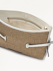 Radley Medium Fleet Street Raffia Open Top Clutch Brown Bag - Image 3 of 4
