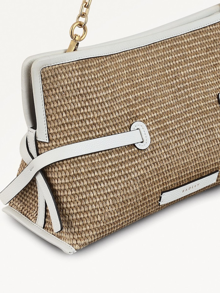 Radley Medium Fleet Street Raffia Open Top Clutch Brown Bag - Image 4 of 4