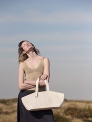 Radley Large Natural Freda Lane Zip Top Shoulder Bag - Image 2 of 8