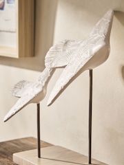 Set of 2 Cream Hand Painted Sea Birds Ornament - Image 2 of 3