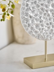 White Hydrangea Flower Texture Ceramic Disk Ornament - Image 2 of 3