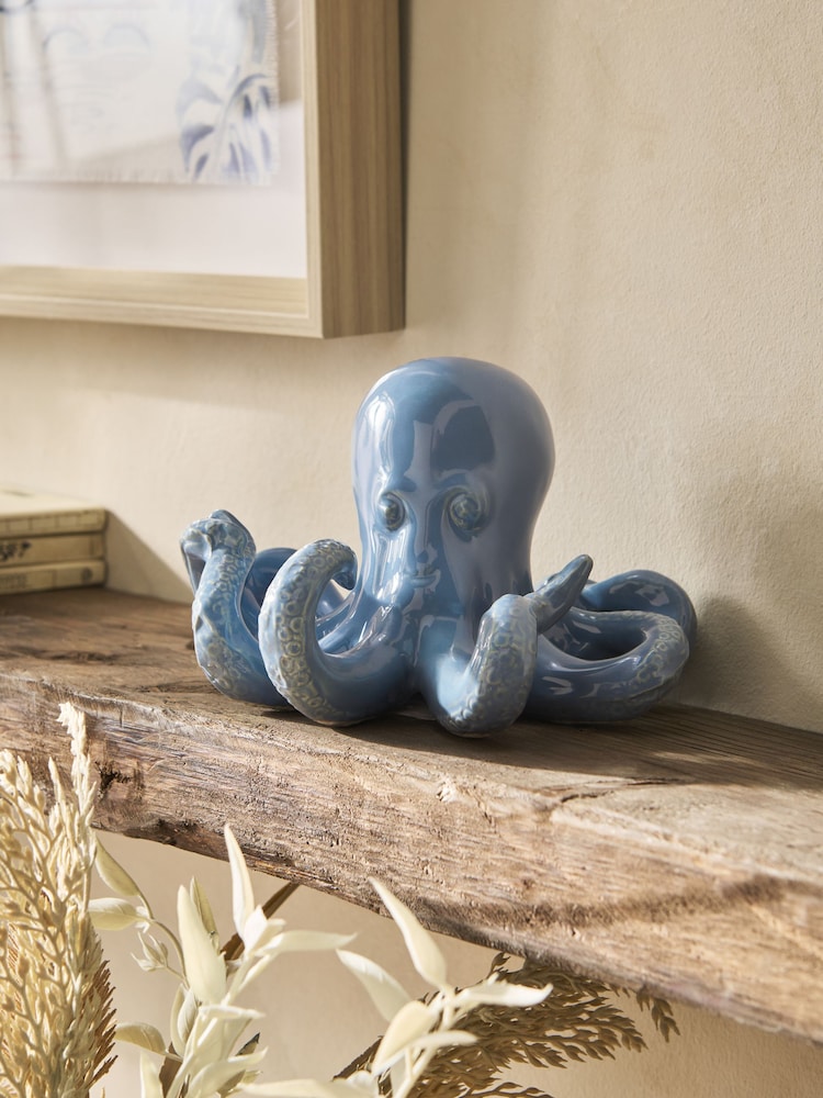 Blue Ceramic Octopus Ornament - Image 1 of 3