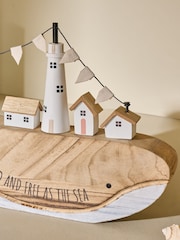 Wooden Whale Boat Ornament - تصویر 2 از 3