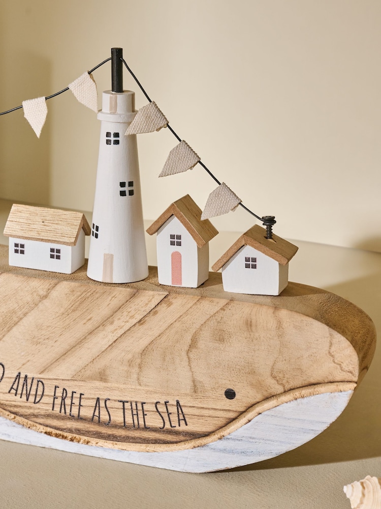 Wooden Whale Boat Ornament - تصویر 2 از 3