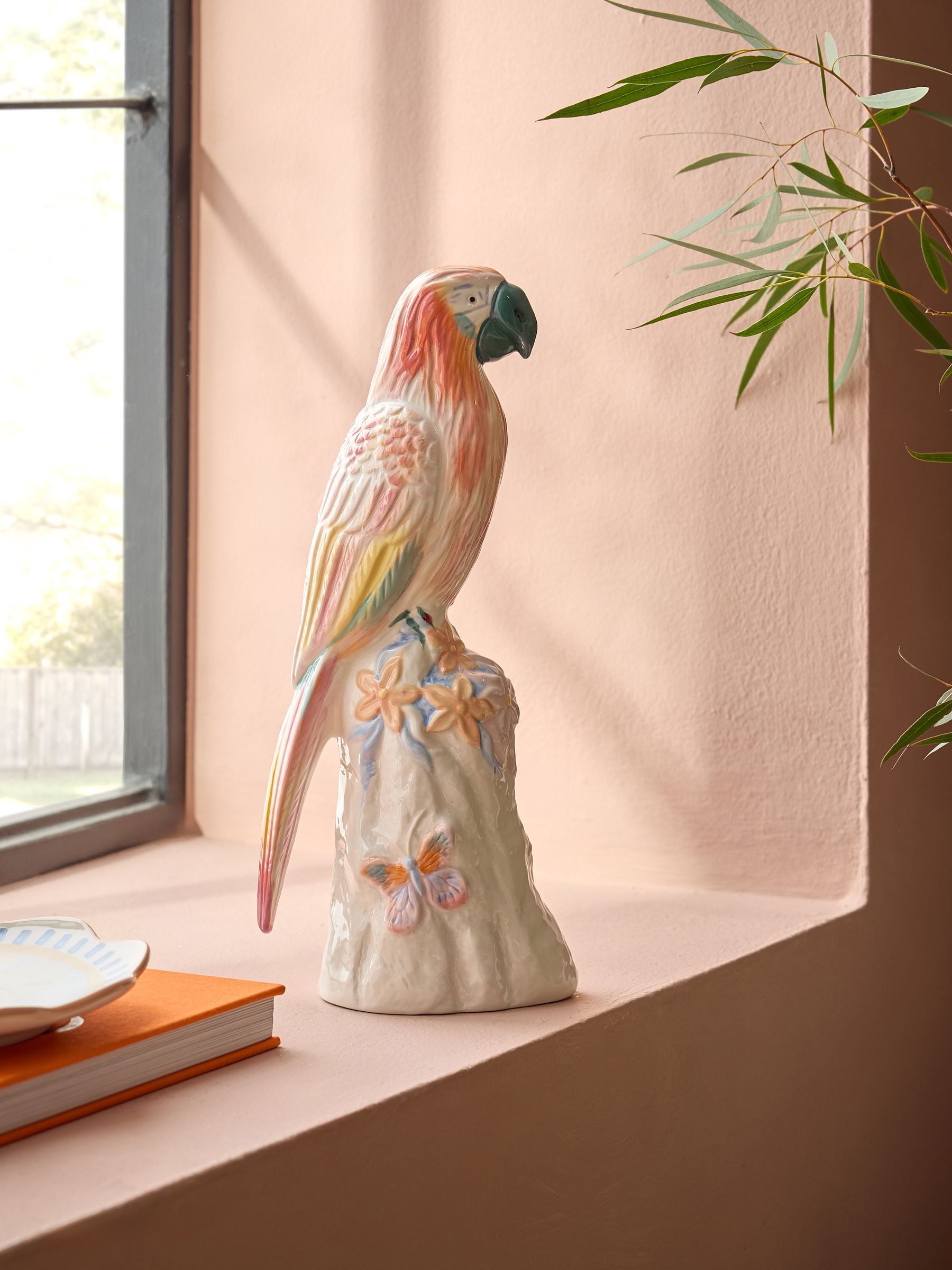 Buy Pink Hand Painted Parrot Ceramic Ornament from Next USA
