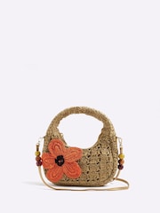 River Island Raffia Flower Shoulder Bag - Imagem 1 de 5