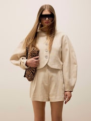 River Island Banana Sleeve Collarless Jacket - Bild 1 von 4