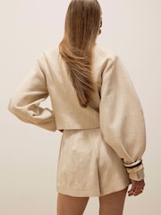River Island Banana Sleeve Collarless Jacket - Bild 2 von 4