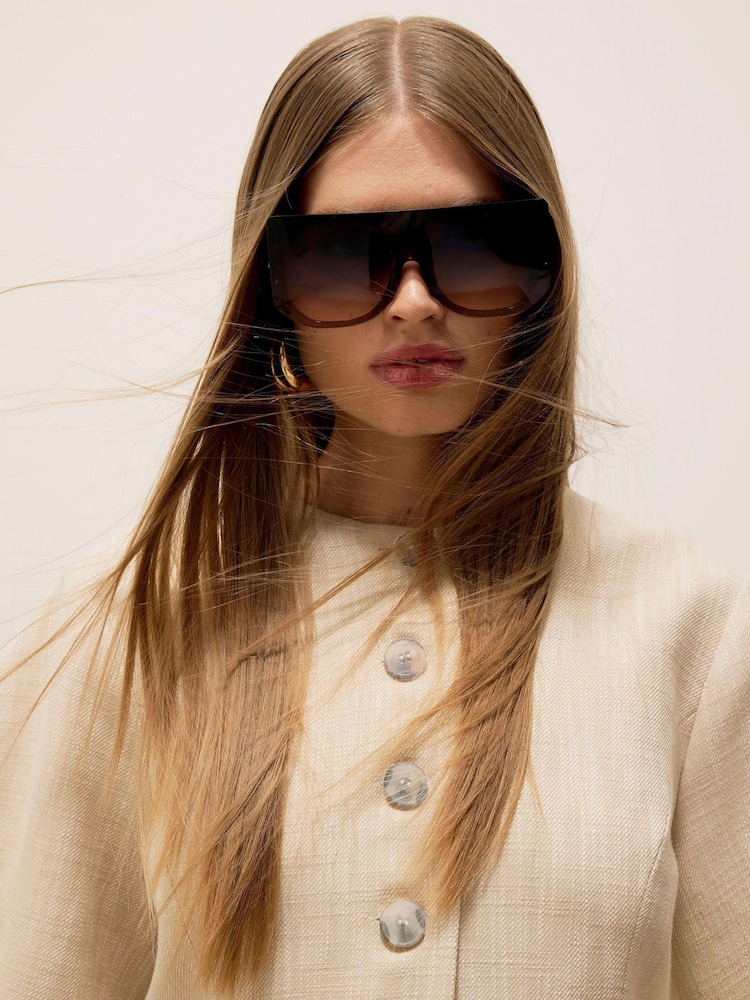 River Island Cream Banana Sleeve Collarless Jacket - Image 4 of 4 River Island Cream Banana Sleeve Collarless Jacket - Image 4 of 4