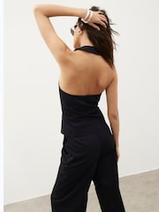 River Island Black Halterneck Fitted Waistcoat - Image 4 of 5