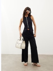 River Island Black Halterneck Fitted Waistcoat - Image 5 of 5