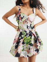River Island Petite Satin Puffball Mini Dress - صورة 4 من 6