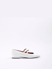 River Island White Square Toe Mary Jane Shoes - Image 1 of 5