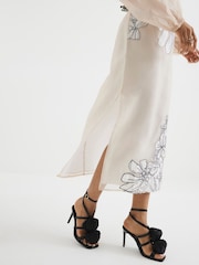 River Island Pink Petite Floral Print Appliqué Dress - Image 2 of 6
