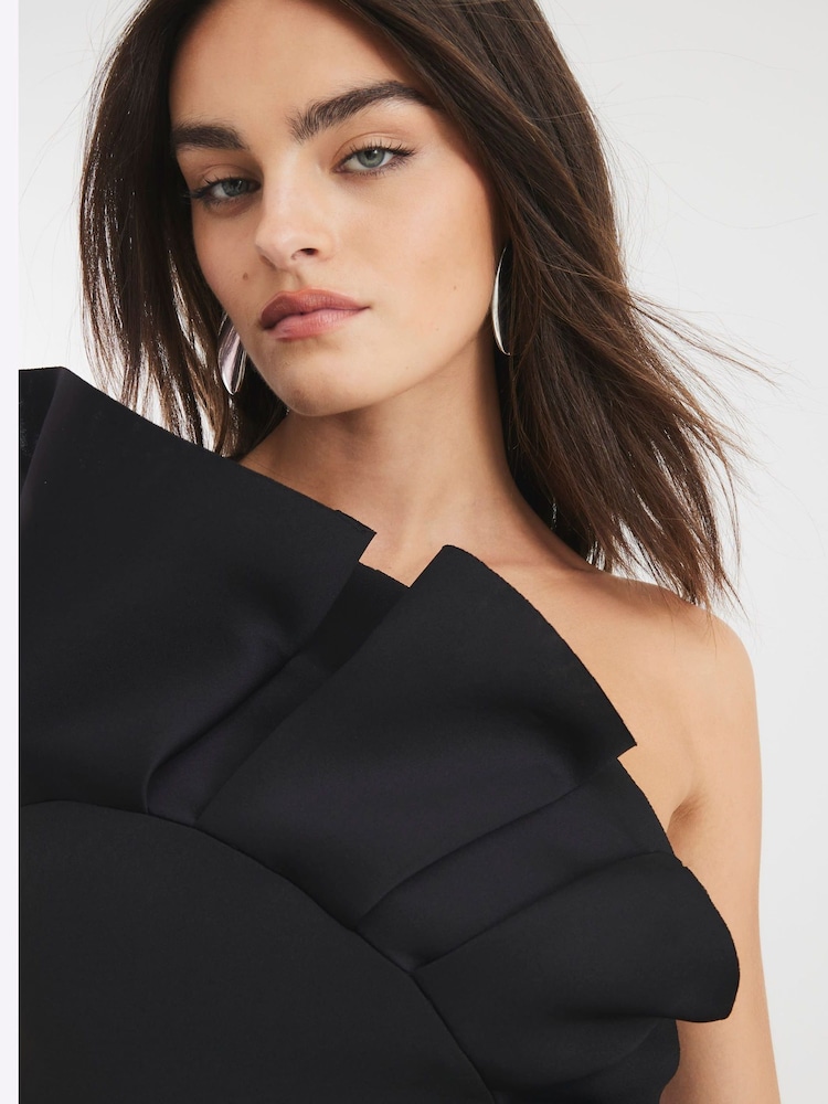 River Island Black 3D Scuba Foam Mini Dress - Image 4 of 4