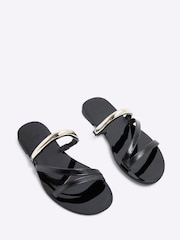 River Island Black Metal Trim Strappy Sandals - Image 6 of 6