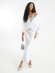 River Island Silver Easy Bias Maxi Skirt - Image 1 of 4