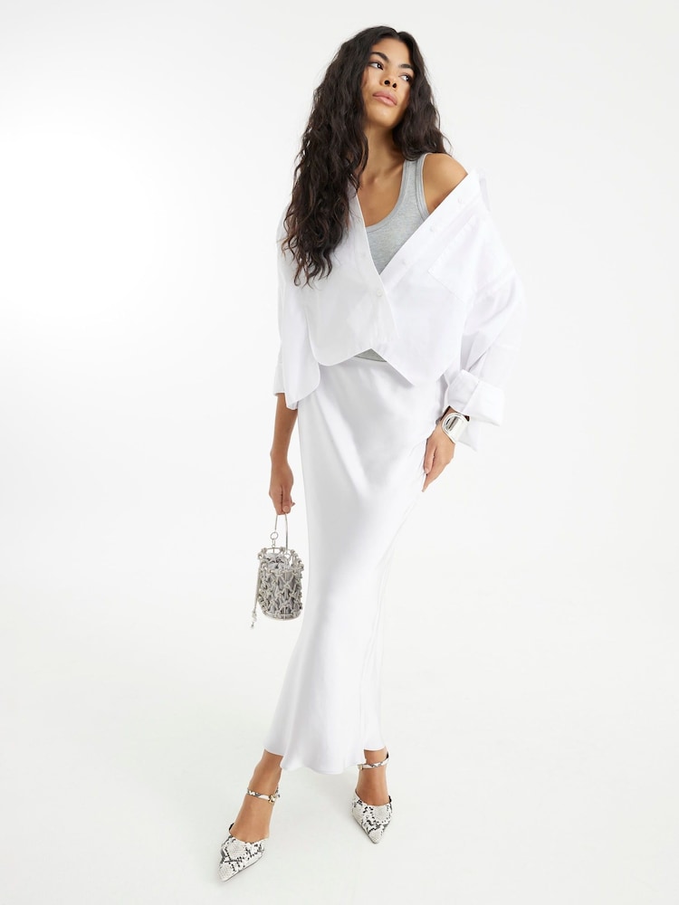 River Island Silver Easy Bias Maxi Skirt - Image 1 of 4