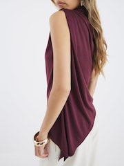 Blusa drapeada com acabamento em concha River Island - Imagem 3 de 4