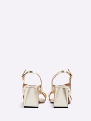 River Island Gold Cross Strap Toe Clip Heeled Sandals - Image 5 of 5