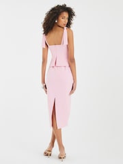 River Island Pink Bow Corset Midi Dress - Image 4 of 4