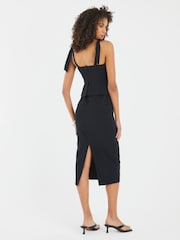 Vestido midi com espartilho e laço River Island - Imagem 3 de 4