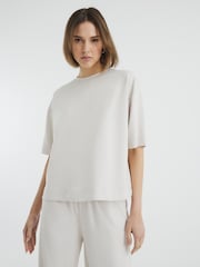 River Island Cream Premium Boxy T-Shirt - Image 1 of 4