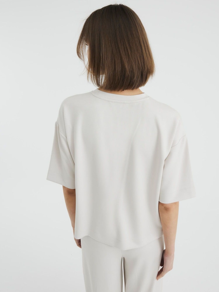 River Island Cream Premium Boxy T-Shirt - Image 4 of 4