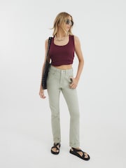 River Island Grey Mom Ecru Sculpted Jeans - Image 1 of 4