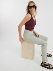 River Island Grey Mom Ecru Sculpted Jeans - Image 3 of 4
