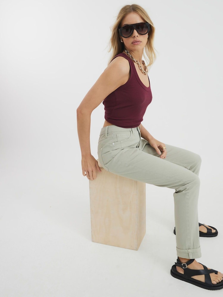 River Island Mom Ecru Sculpted Jeans - Image 3 of 4