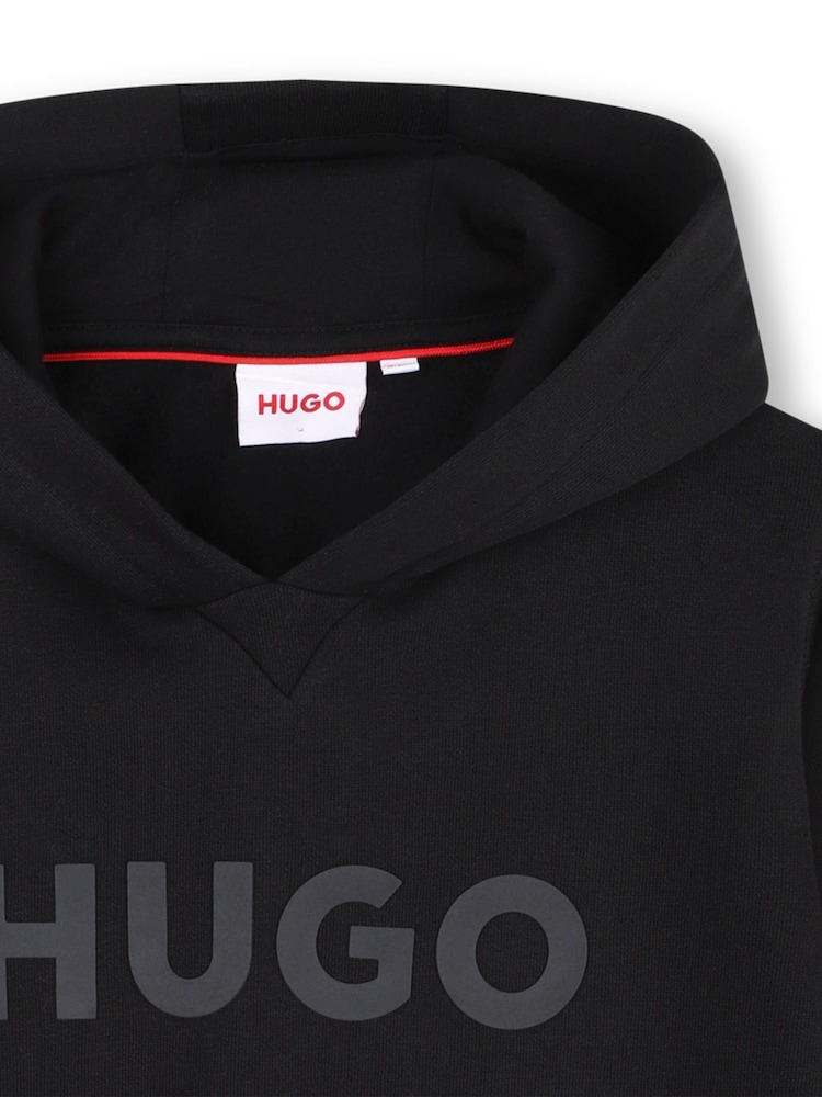 HUGO Black Logo Hoodie - Image 3 of 3 HUGO Black Logo Hoodie - Image 3 of 3