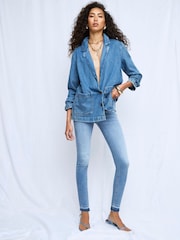 River Island Blue Mid Rise Sculpted Molly Jeans - Image 1 of 4
