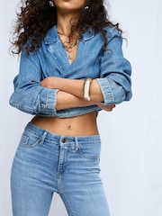 River Island Blue Mid Rise Sculpted Molly Jeans - Image 4 of 4